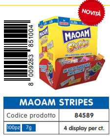 Maoam Stripes — caramelle masticabili a strisce colorate